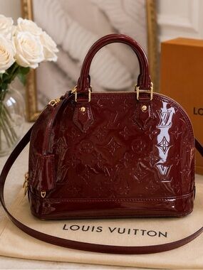 Louis Vuitton Cherry Red Vernis Alma Satchel